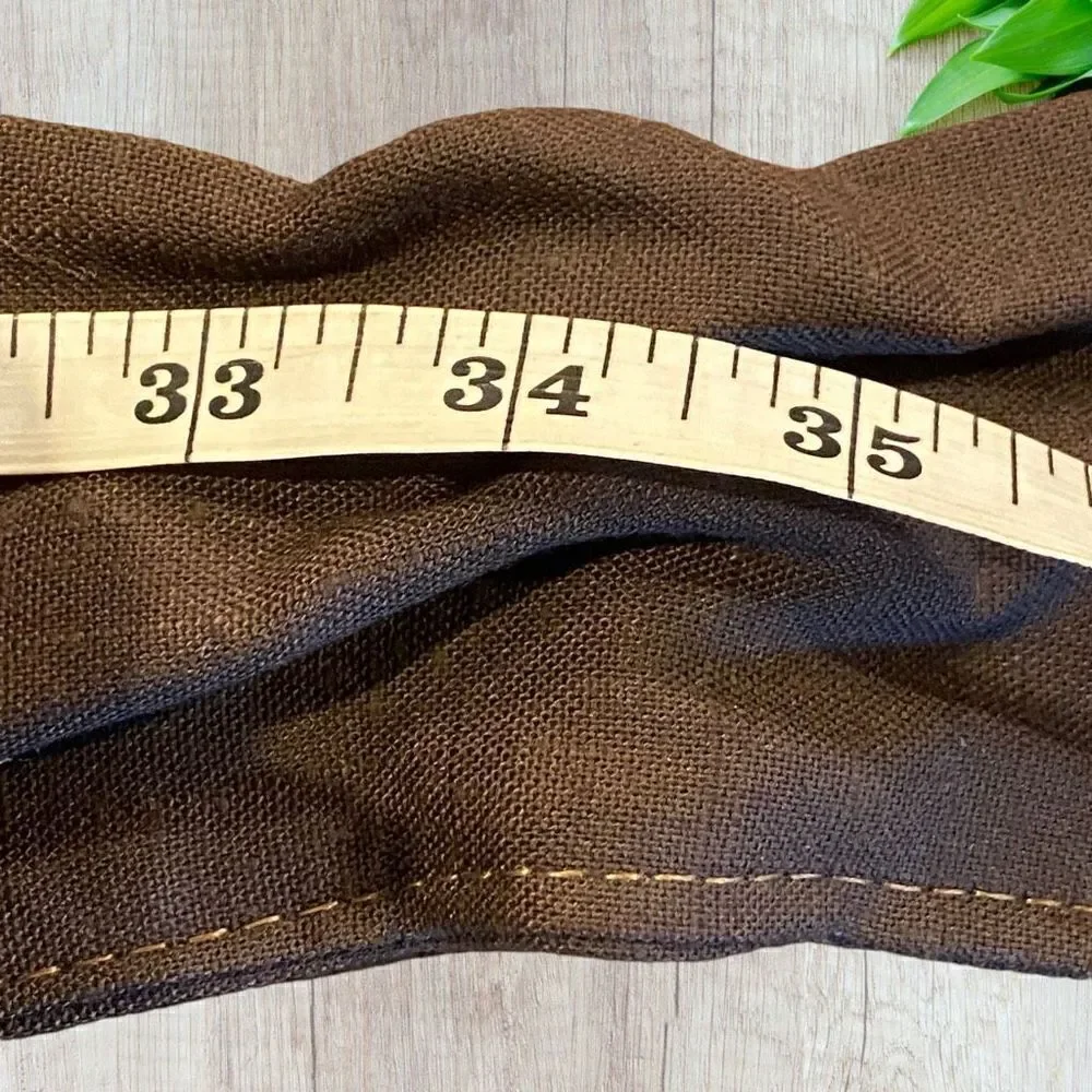 Vintage Canvas Slide Belt Wood Circle Buckle
